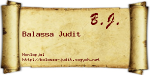 Balassa Judit névjegykártya